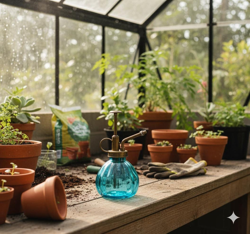 Vintage glass gardening plant misters