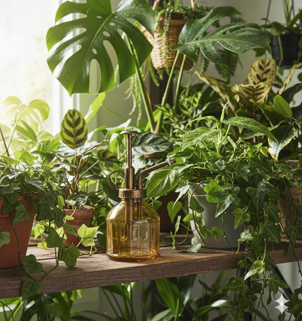 Vintage glass gardening plant misters