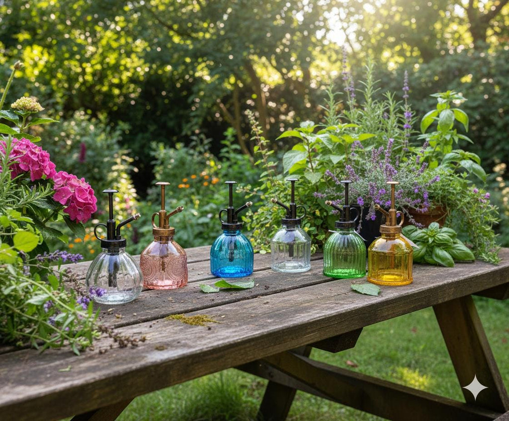 Vintage glass gardening plant misters